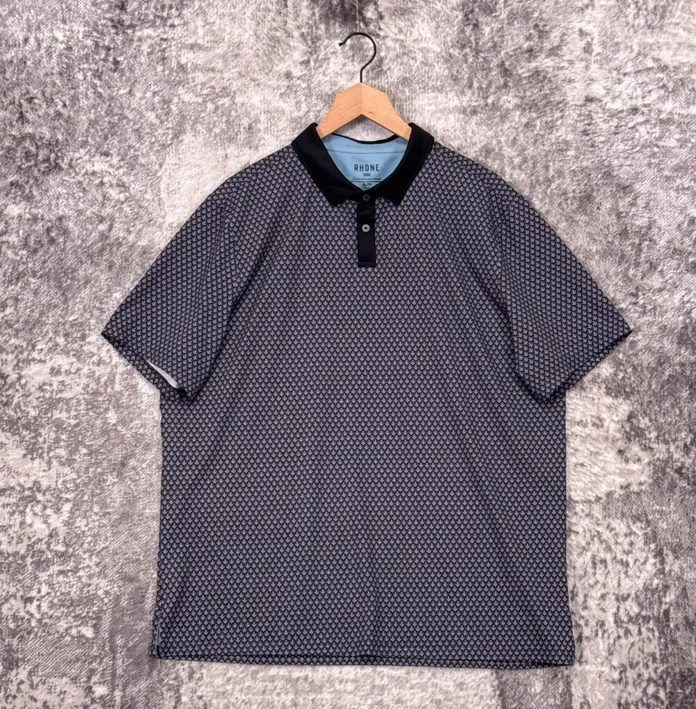 Rhone Golf Sport Polo Shirt XL Mens Geometric Short Sleeve